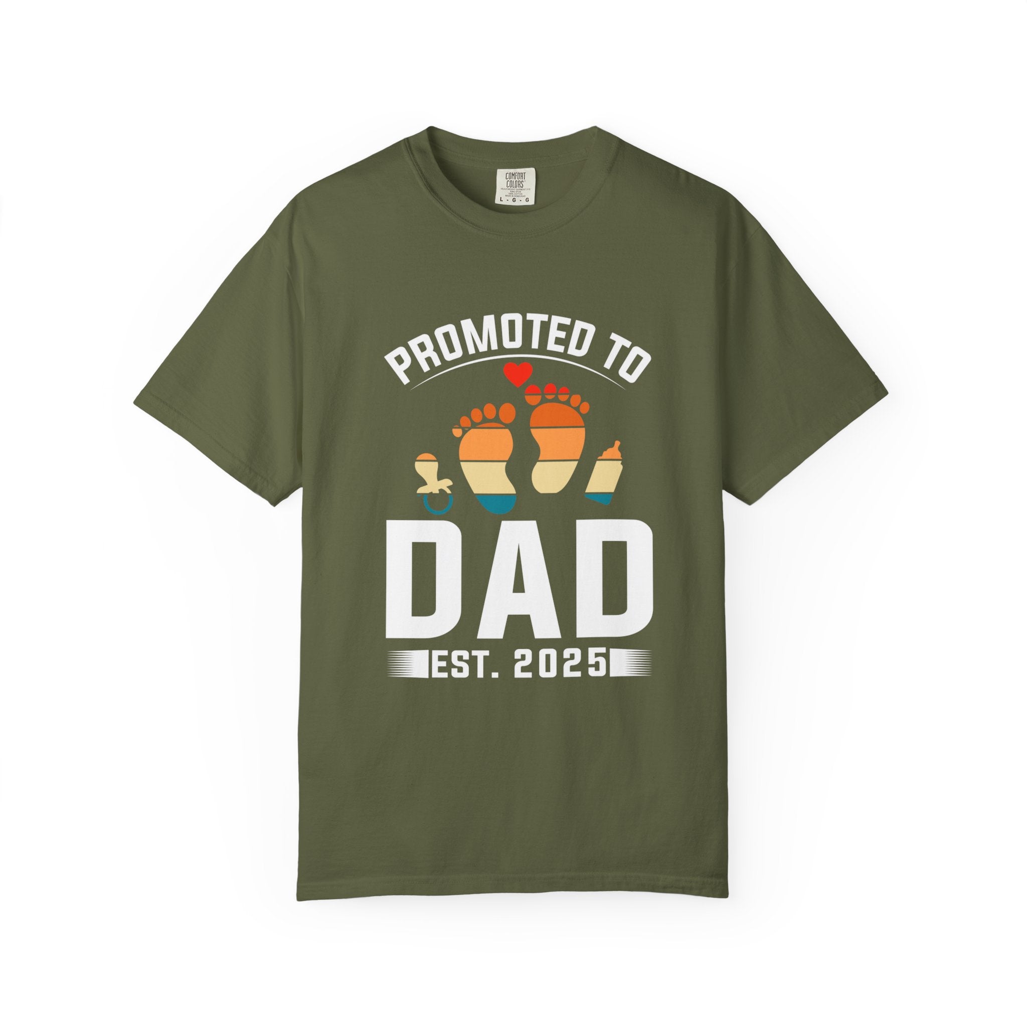 Promoted to Dad T-Shirt, Unisex Parental Tee, New Dad Gift, Baby Announcement Shirt, Father's Day Top, Dad Est. 2025 Apparel