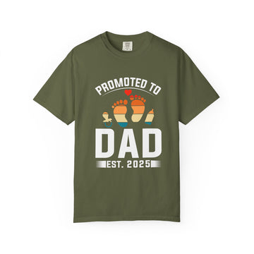 Promoted to Dad T-Shirt, Unisex Parental Tee, New Dad Gift, Baby Announcement Shirt, Father's Day Top, Dad Est. 2025 Apparel